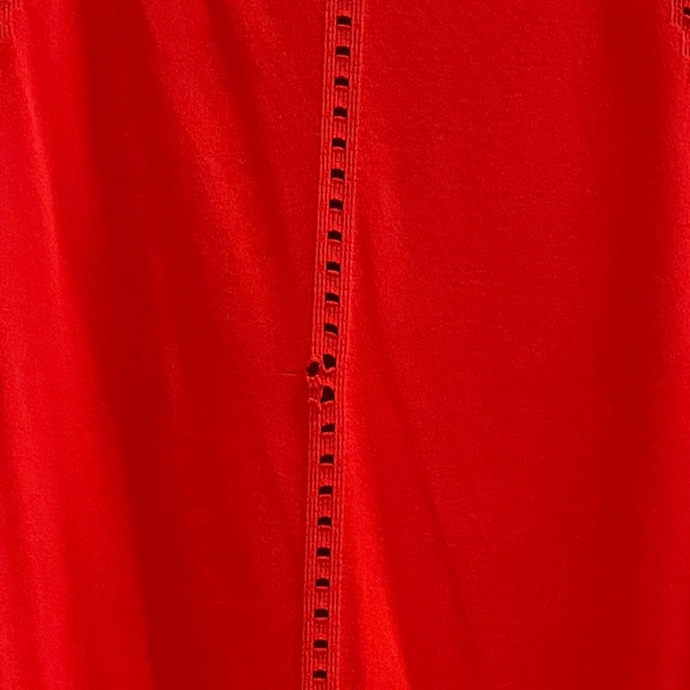 ATHLETA red tank with open stitch accents - Picture 3 of 6